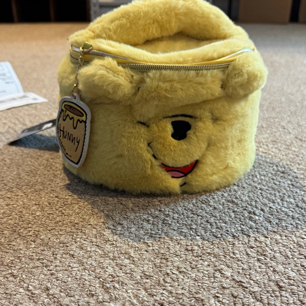 Disney Yellow Plush Kids Bag with Winking Face Winnie the Pooh